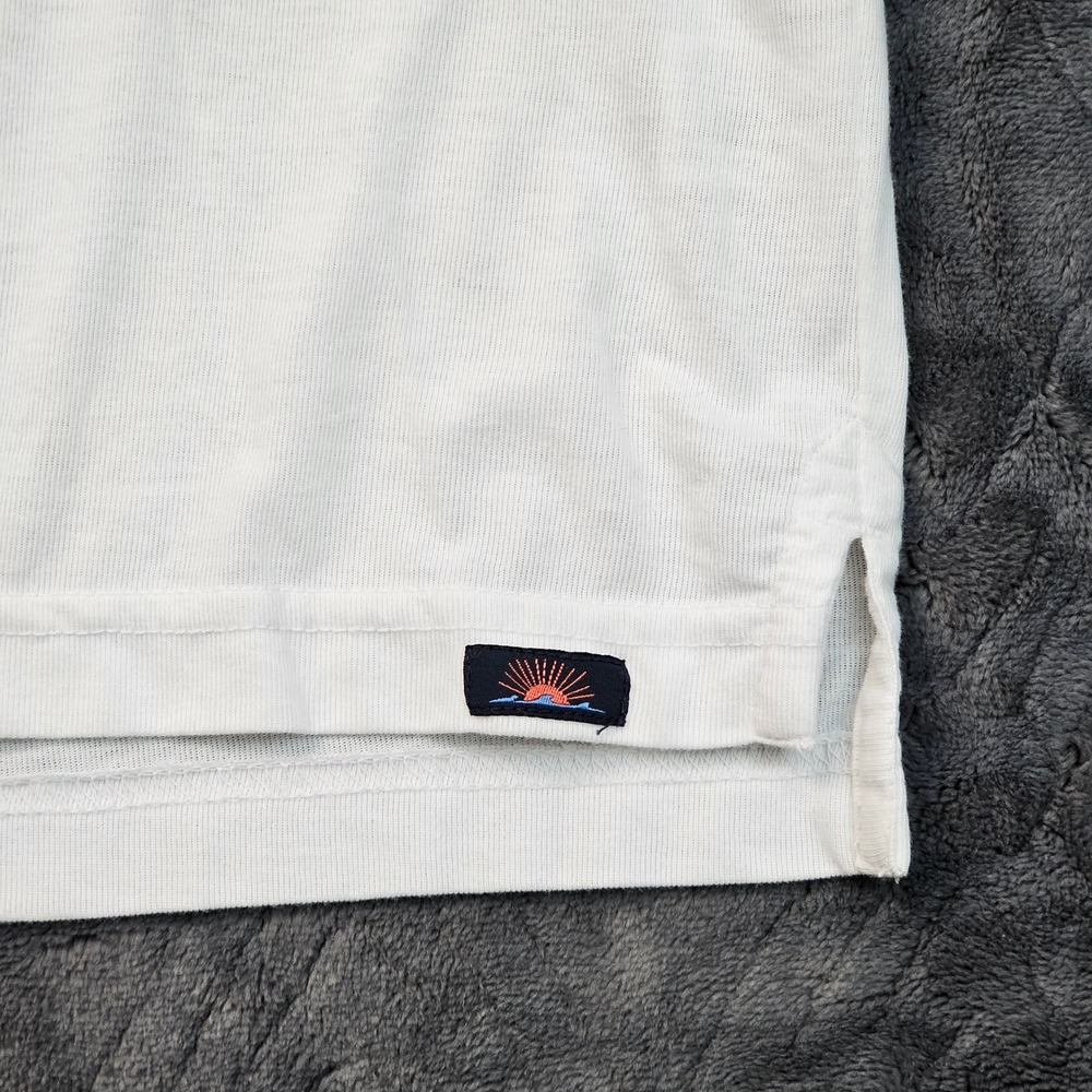 Faherty Polo Shirt Mens XXL White Short Sleeve Pocket Coastal Preppy Breathable - Picture 5 of 10